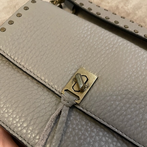 Rebecca minkoff Darren top handle crossbody leather tan studded bad - Picture 2 of 7